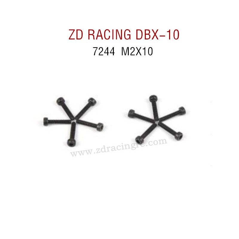 ZD RACING DBX-10 RC Car Original Parts 7244 M2X10 Socket Cap Screw