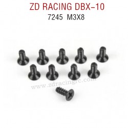 ZD RACING DBX-10 RC Car Original Parts 7245 M3X8 Flat Head Self tapping Screw Set