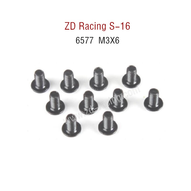 ZD Racing S16 Original parts 6577 M3X6 Button Head Screw