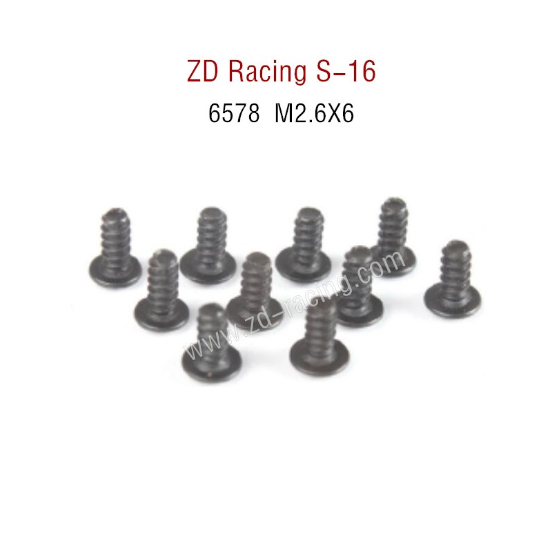 ZD Racing S16 Original parts 6578 M2.6X6 Pan Self tapping Screw Set