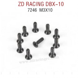 ZD RACING DBX-10 RC Car Original Parts 7246 M3X10 Flat Head Self tapping Screw Set