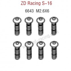 ZD Racing S16 Original parts 6643 M2.5×6 Button Head Screw