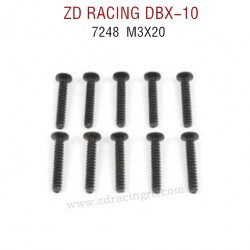 ZD RACING DBX-10 RC Car Original Parts 7248 M3X20 Flat Head Self tapping Screw Set