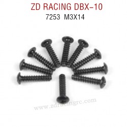 ZD RACING DBX-10 RC Car Original Parts 7253 M3X14 Pan Self tapping Screw Set