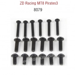 Original Of ZD Racing MT8 Pirates3 RC Car Parts Button Head Screw Set 8079