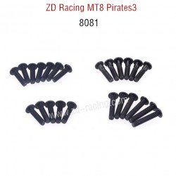 Original Of ZD Racing MT8 Pirates3 RC Car Parts Button Head Screw Set 3*12,3*1681