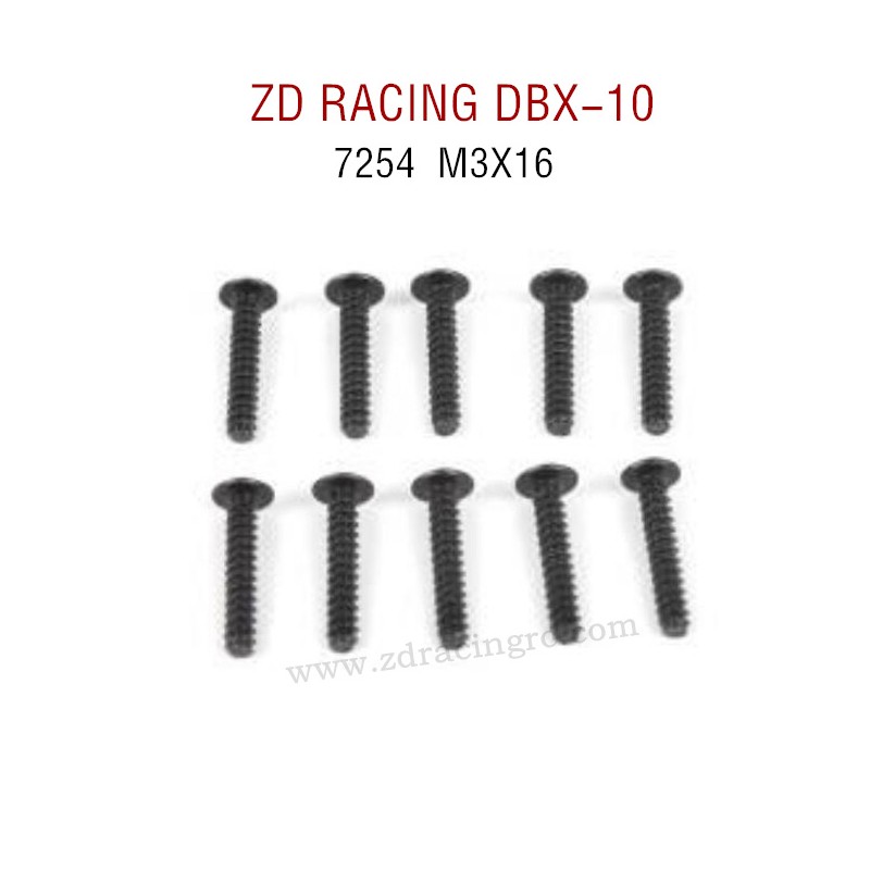 ZD RACING DBX-10 Parts M3X16 Pan Self tapping Screw Set 7254