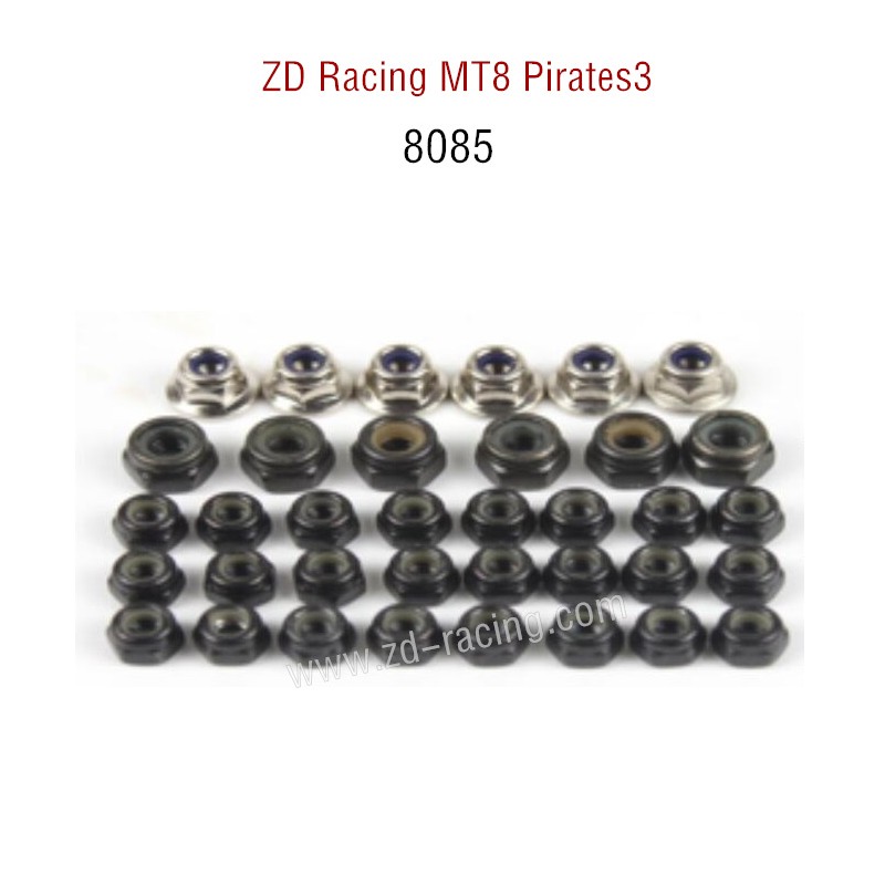 Original Of ZD Racing MT8 Pirates3 RC Car Parts Locknut Set 8085