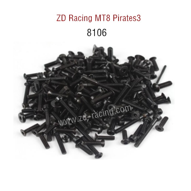 Original Of ZD Racing MT8 Pirates3 RC Car Parts All Screw 8106