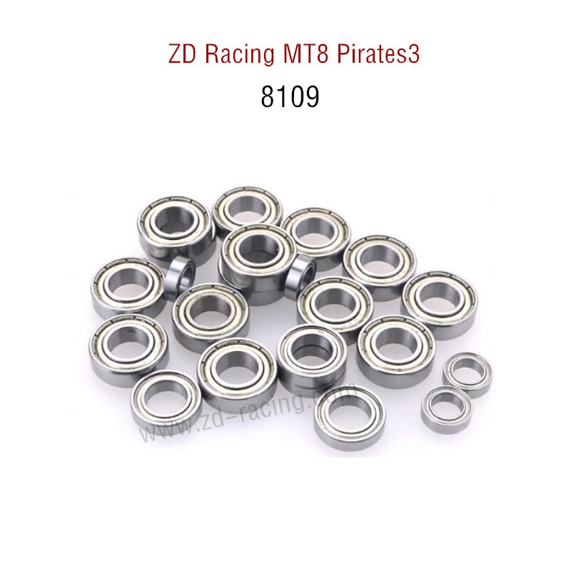 Original Of ZD Racing MT8 Pirates3 RC Car Parts complete Bearings set 8109