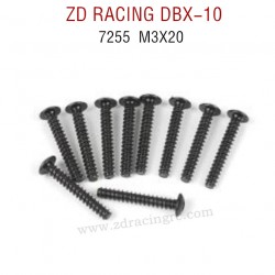 ZD RACING DBX-10 RC Car Original Parts 7255 M3X20 Pan Self tapping Screw Set