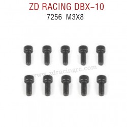 ZD RACING DBX-10 RC Car Original Parts 7256 M3X8 Pan Head Screw Set