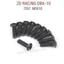 ZD RACING DBX-10 RC Car Original Parts 7257 M3X10 Pan Head Screw Set