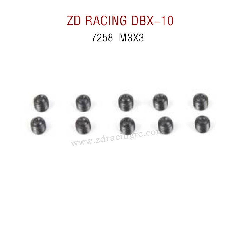 ZD RACING DBX-10 RC Car Original Parts 7258 M3X3 Screw Set