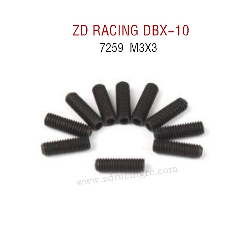 ZD RACING DBX-10 RC Car Original Parts 7259 M3X3 Screw Set