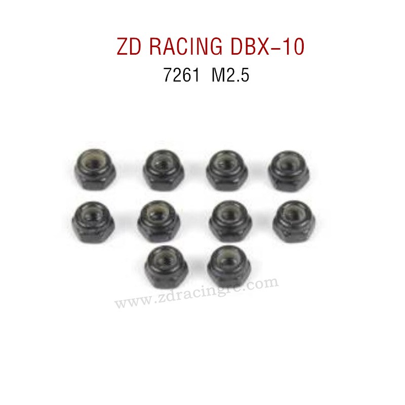 ZD RACING DBX-10 RC Car Original Parts 7261 Lock Nut M2.5