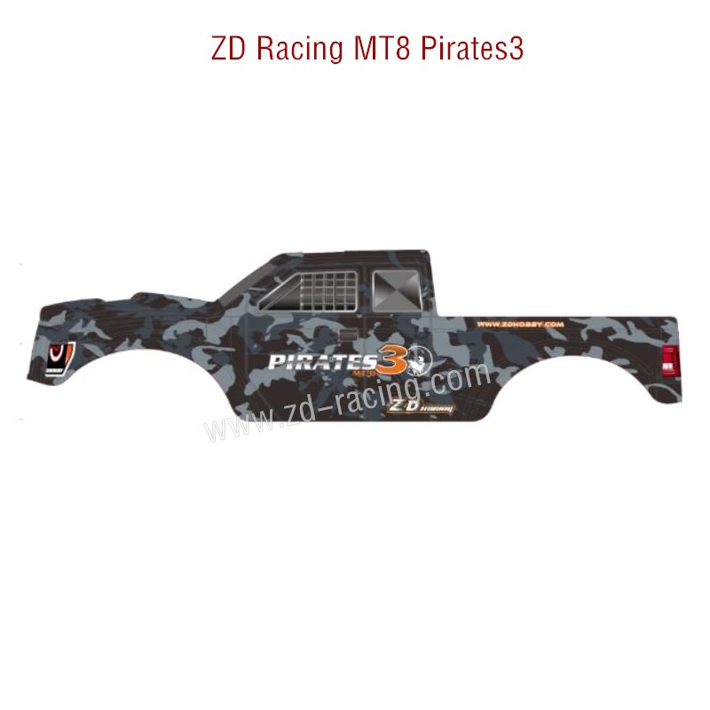 ZD Racing MT8 Pirates3 RC Car Original Parts PVC body Camouflage New 8485 8486 Camouflage