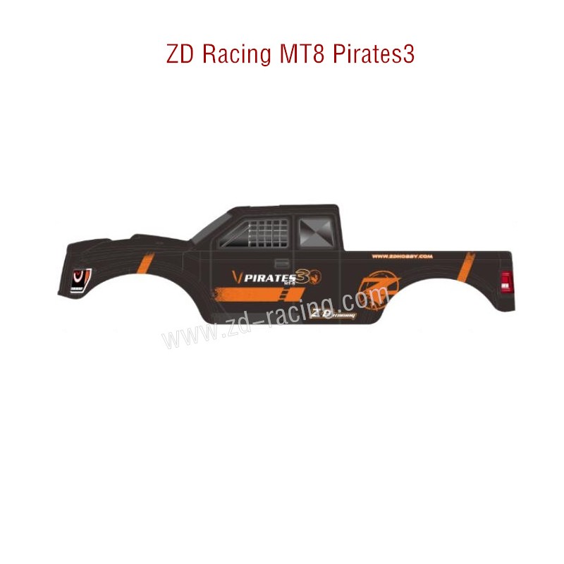 ZD Racing MT8 Pirates3 RC Car Original Parts PVC body Camouflage New 8485 8486 orange and black