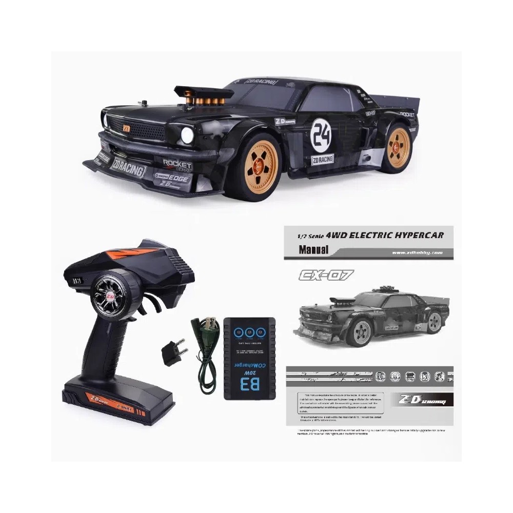 ZD Racing EX07 1/7 4WD Brushless RC Car black