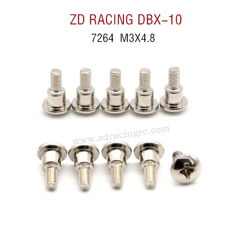 ZD RACING DBX-10 RC Car Original Parts 7264 Drawbar screw M3X4.8