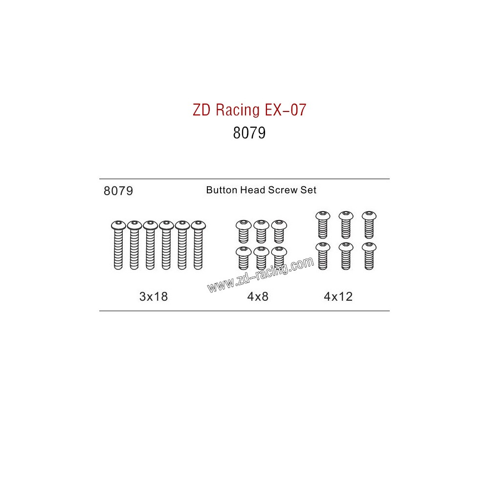 ZD Racing EX07 Parts Button Head Screw Set 8079