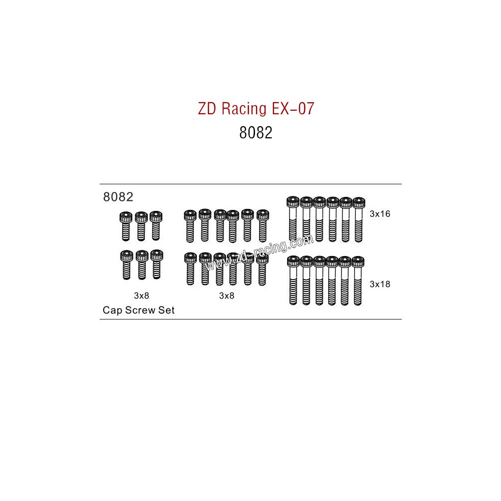 ZD Racing EX07 Parts Cap Screw Set 8082