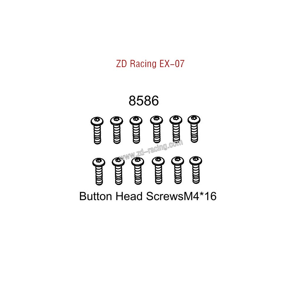 ZD Racing EX07 Parts Button Head Screws M4X16 8586