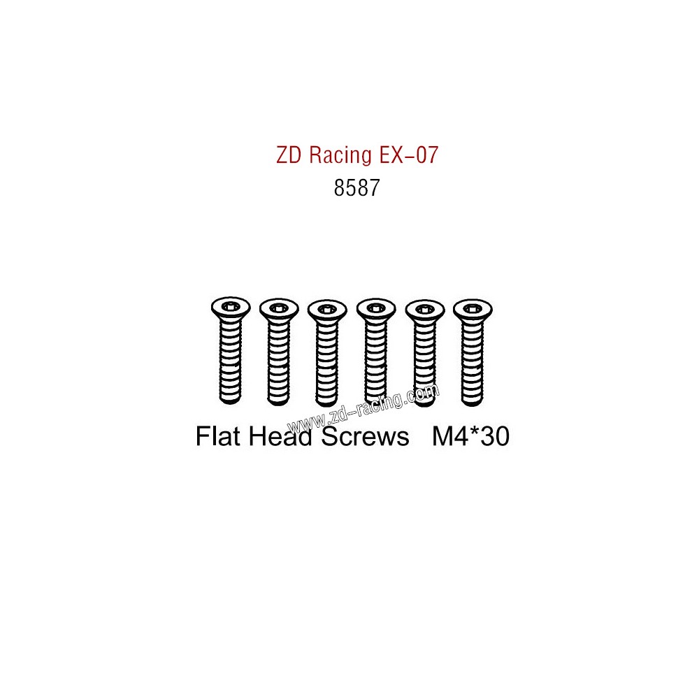 ZD Racing EX07 Parts Flat Head Screws M4X30 8587