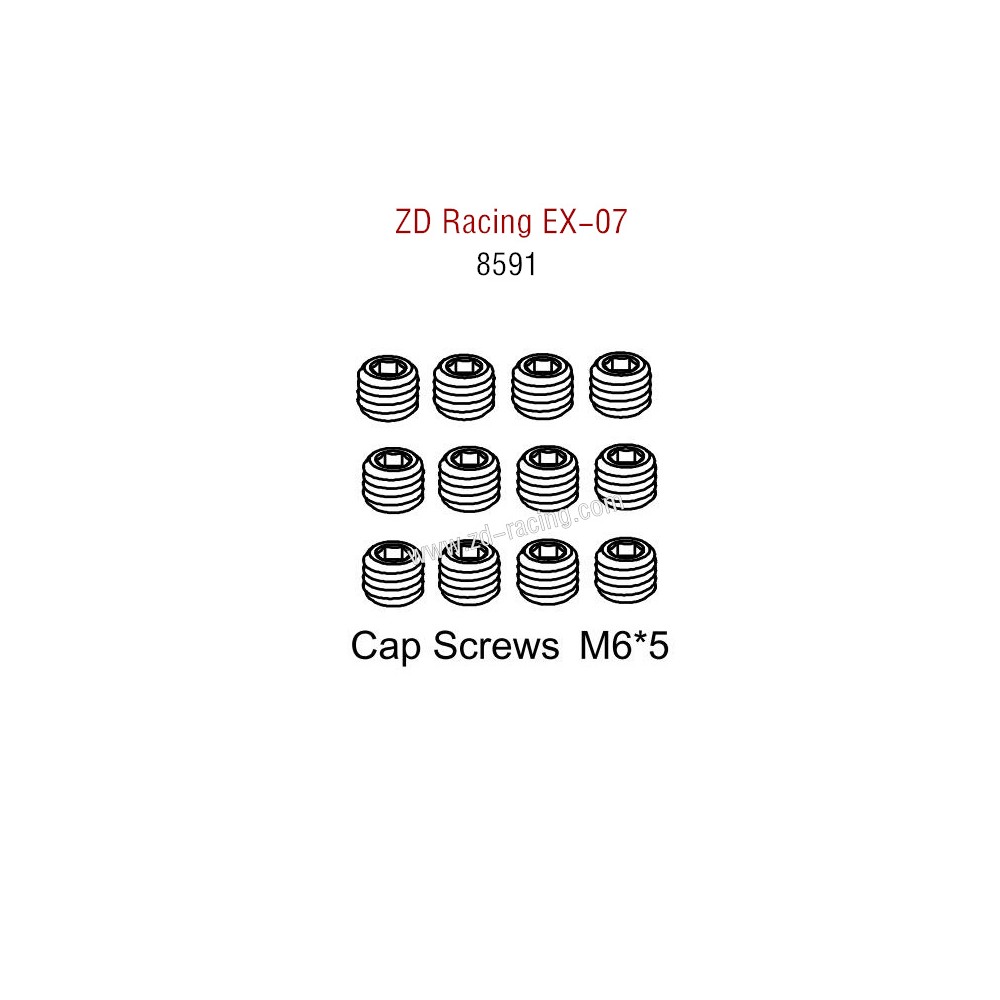 ZD Racing EX07 Parts Cap Screws M6X5 8591