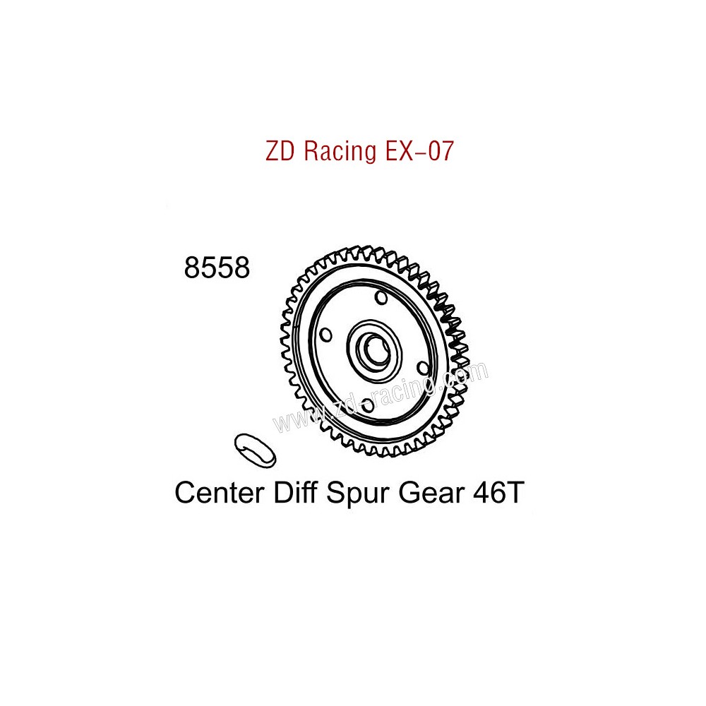 ZD Racing EX07 Parts Center Diff Spur Gear 46T 8558