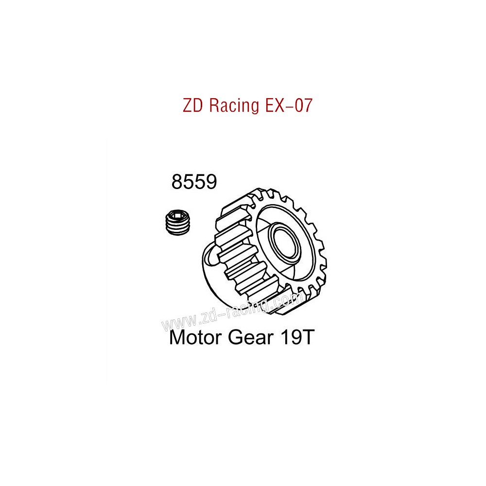 ZD Racing EX07 Parts Motor Gear 19T 8559