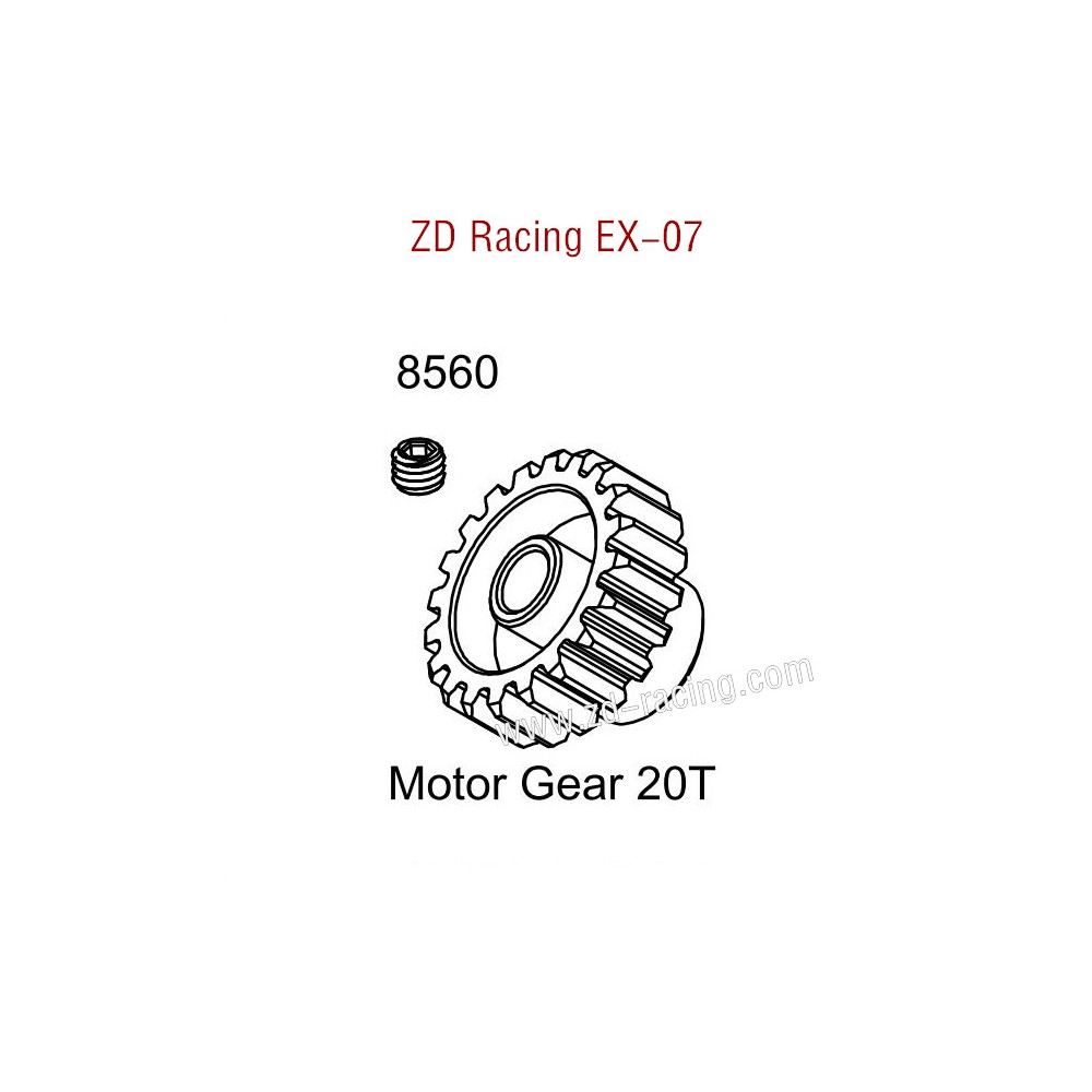 ZD Racing EX07 Parts Motor Gear 20T 8560