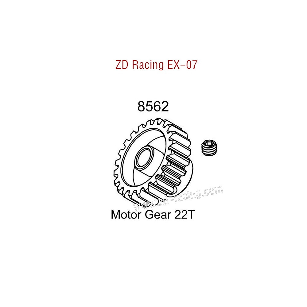 ZD Racing EX07 Parts Motor Gear 22T 8562