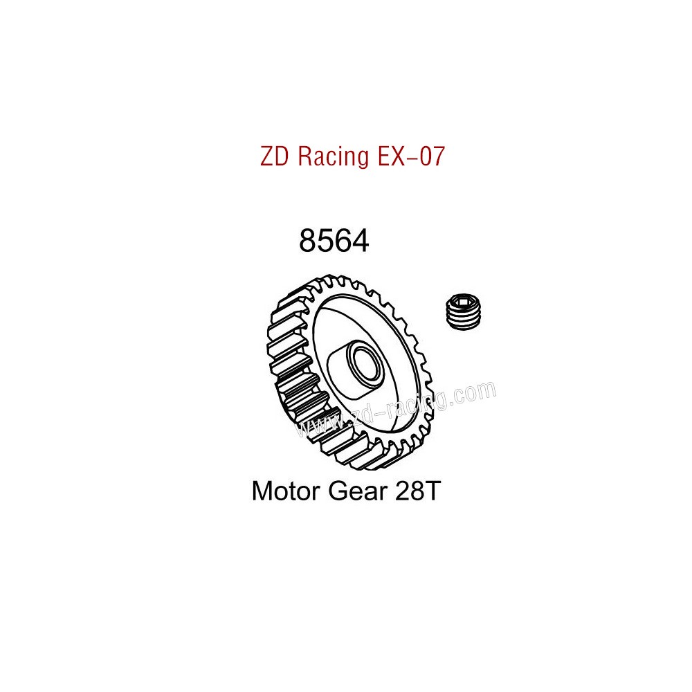 ZD Racing EX07 Parts Motor Gear 28T 8564