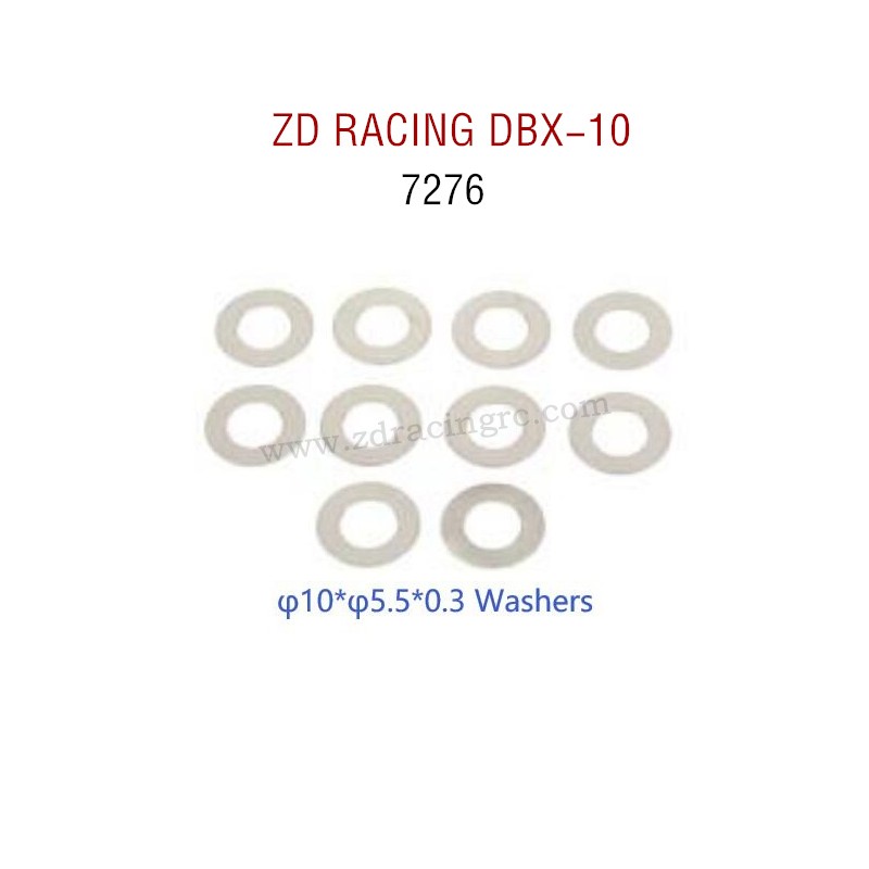 ZD RACING DBX-10 RC Car Original Parts 7276 φ10Xφ5.5X0.3 Washers