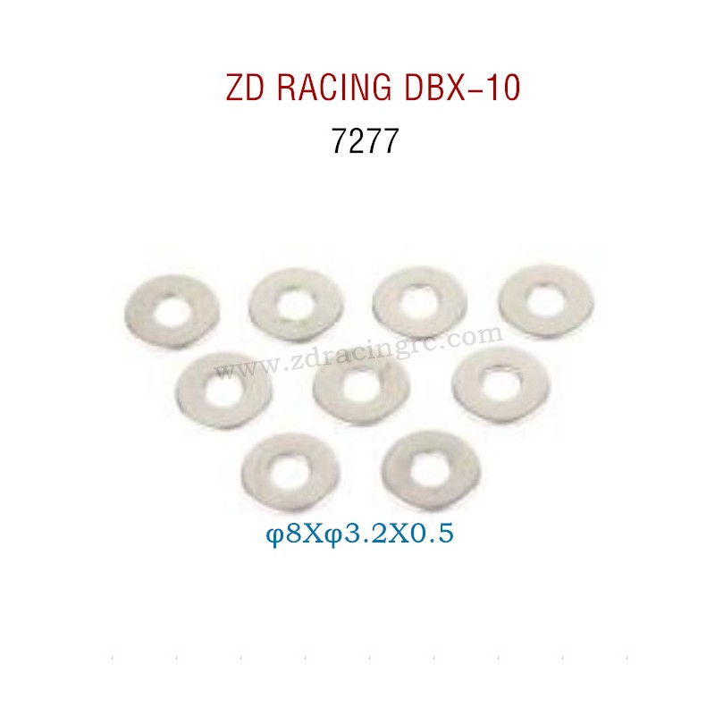 ZD RACING DBX-10 RC Car Original Parts 7277 φ8Xφ3.2X0.5 Washers