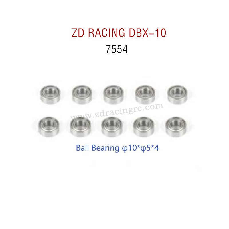 ZD RACING DBX-10 RC Car Original Parts 7554 Ball Bearing φ10xφ5x4