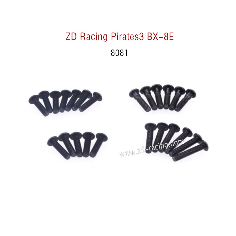 ZD Racing Pirates3 BX-8E 08421 Parts Button head screw set 8081