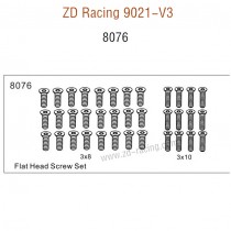 ZD Racing 9021-V3 Parts Flat Head Screw set 8076