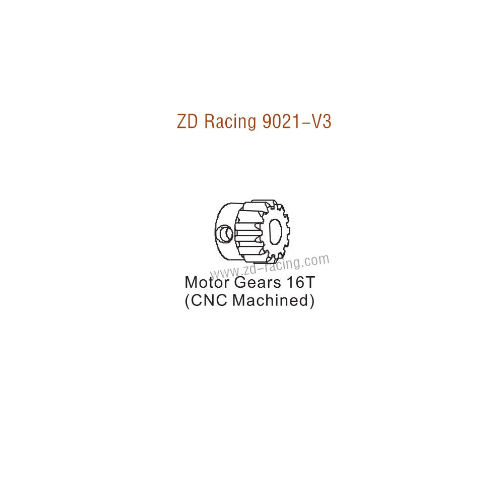 ZD Racing 9021-V3 Parts Motor Gears 16T CNC Machined 8851