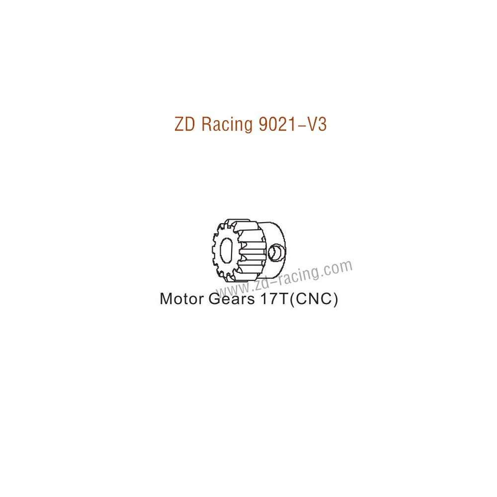 ZD Racing 9021-V3 Upgrade Parts Motor Gear 17T CNC 8452