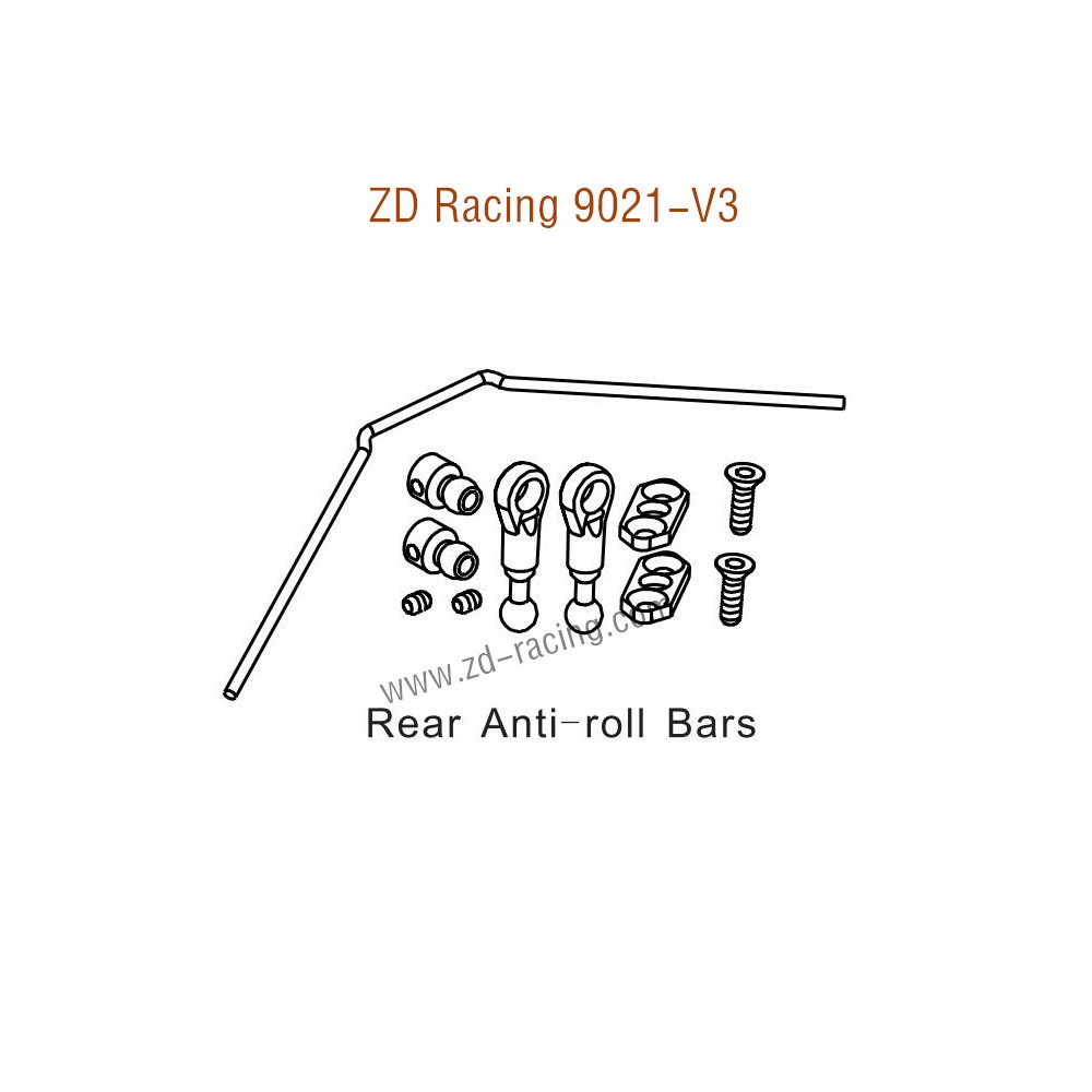 ZD Racing 9021-V3 Parts Rear Anti-Roll Bars 8043