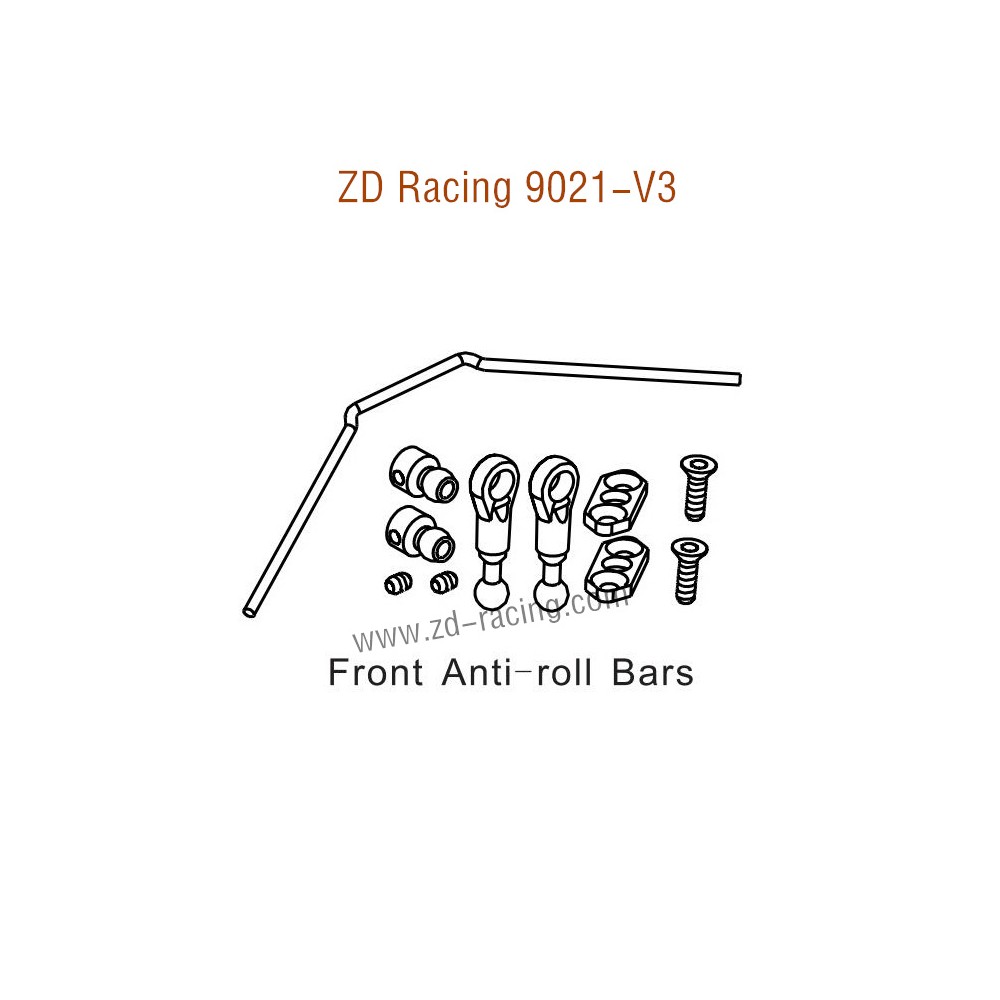 ZD Racing 9021-V3 Parts Front Anti-roll Bars 8044