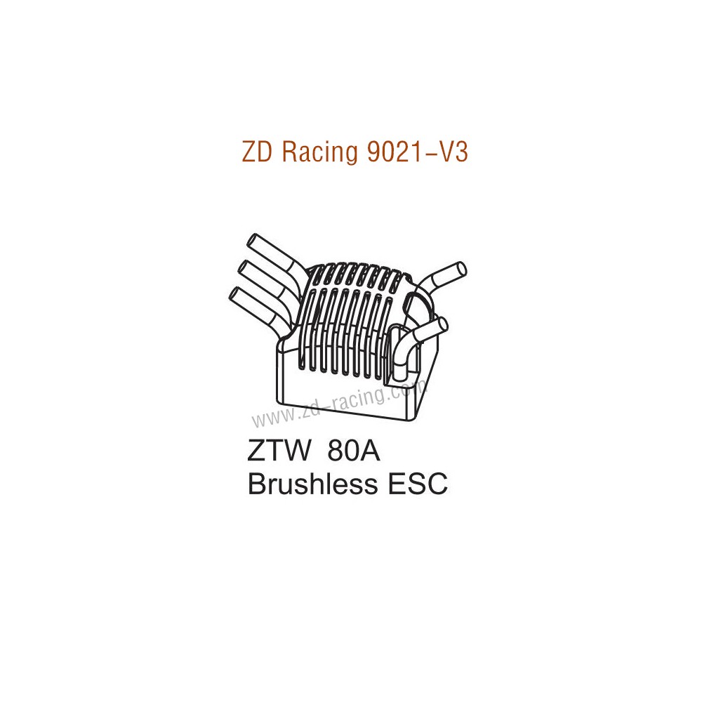 ZD Racing 9021-V3 Parts 80A Brushless ESC 8268