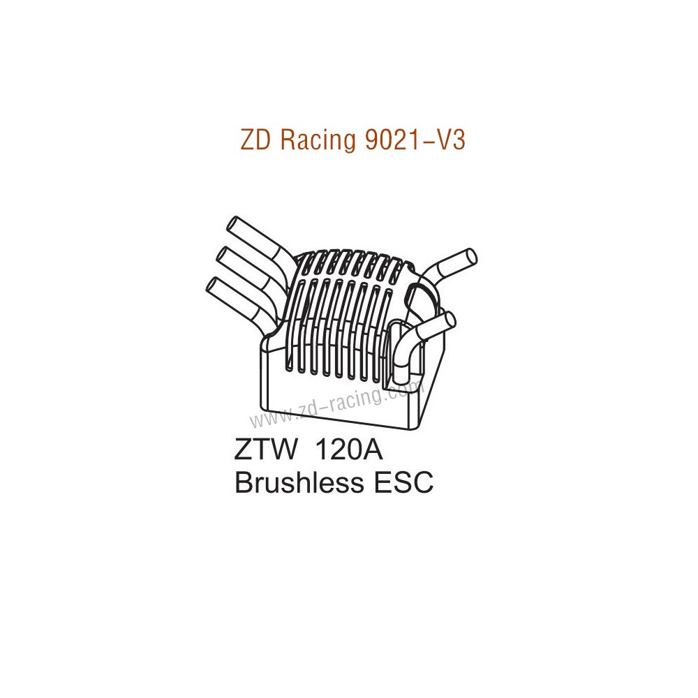 ZD Racing 9021-V3 Upgrade Parts 120A Brushless ESC 8272