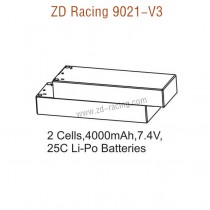 ZD Racing 9021-V3 Upgrade Parts 4000mAh 7.4V 25C Lipo Battery 8101