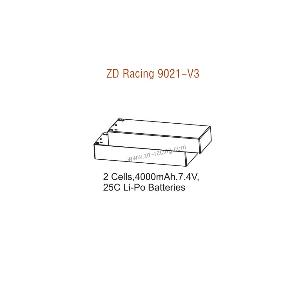 ZD Racing 9021-V3 Upgrade Parts 4000mAh 7.4V 25C Lipo Battery 8101