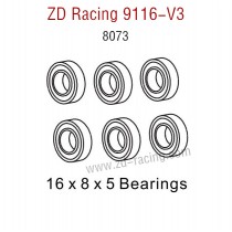 ZD Racing 9116-V3 Parts Monster Truck Parts 16X8X5 Bearings 8073