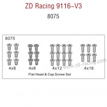 ZD Racing 9116-V3 Parts Monster Truck Parts Flat Head and Cap Screw Set 8075