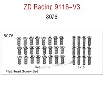 ZD Racing 9116-V3 Parts Monster Truck Parts Flat Head Screw set 8076